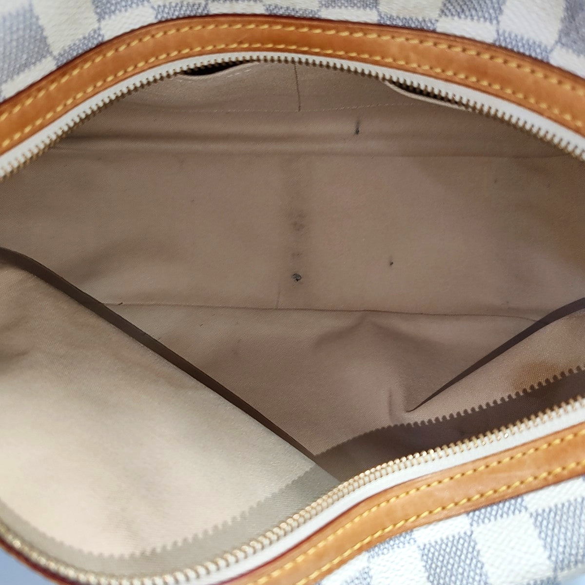 STRESA PM Damier Azur Coated Canvas White
