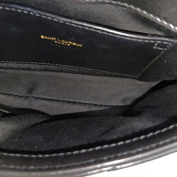 ENVELOPE Small Chevron Calfskin Black