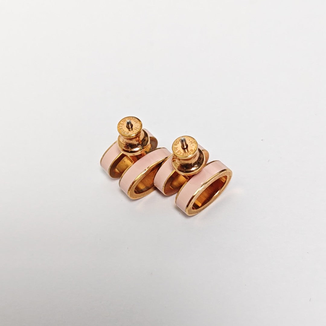Pop H Metal Red Stud Earrings