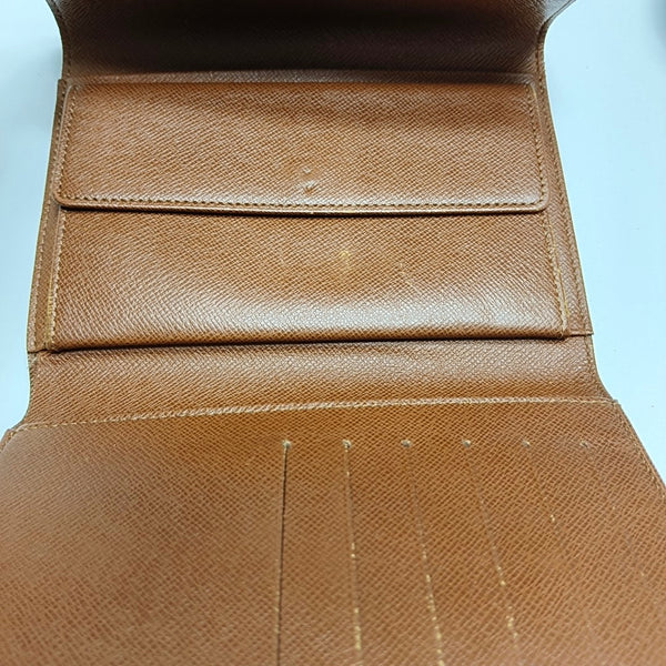 PORTE MONNAIE Monogram Coated Canvas Brown Wallet
