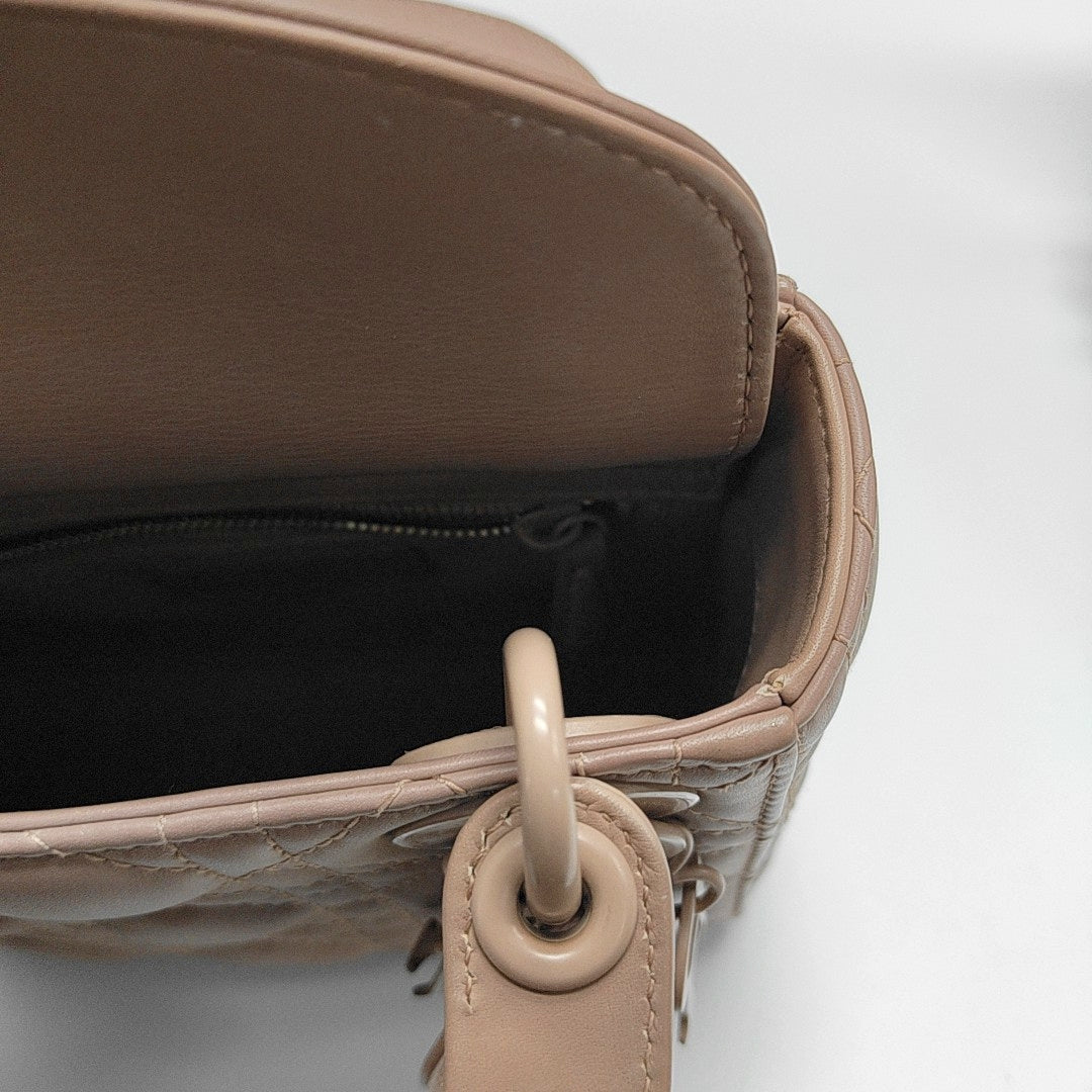 Lady Dior Mini Cannage Calfskin Beige