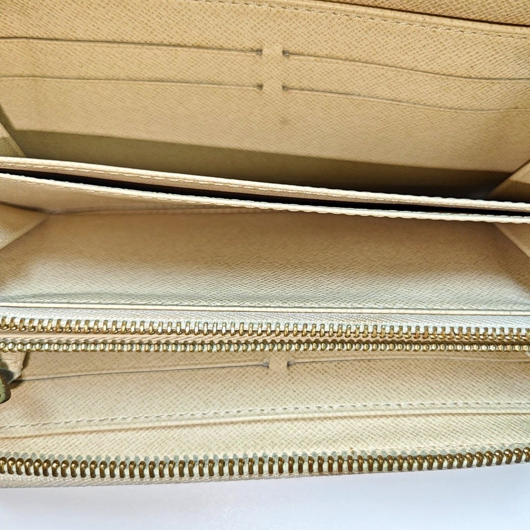 ZIPPY Damier Azur Coated Canvas White Wallet