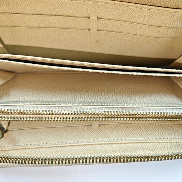 ZIPPY Damier Azur Coated Canvas White Wallet