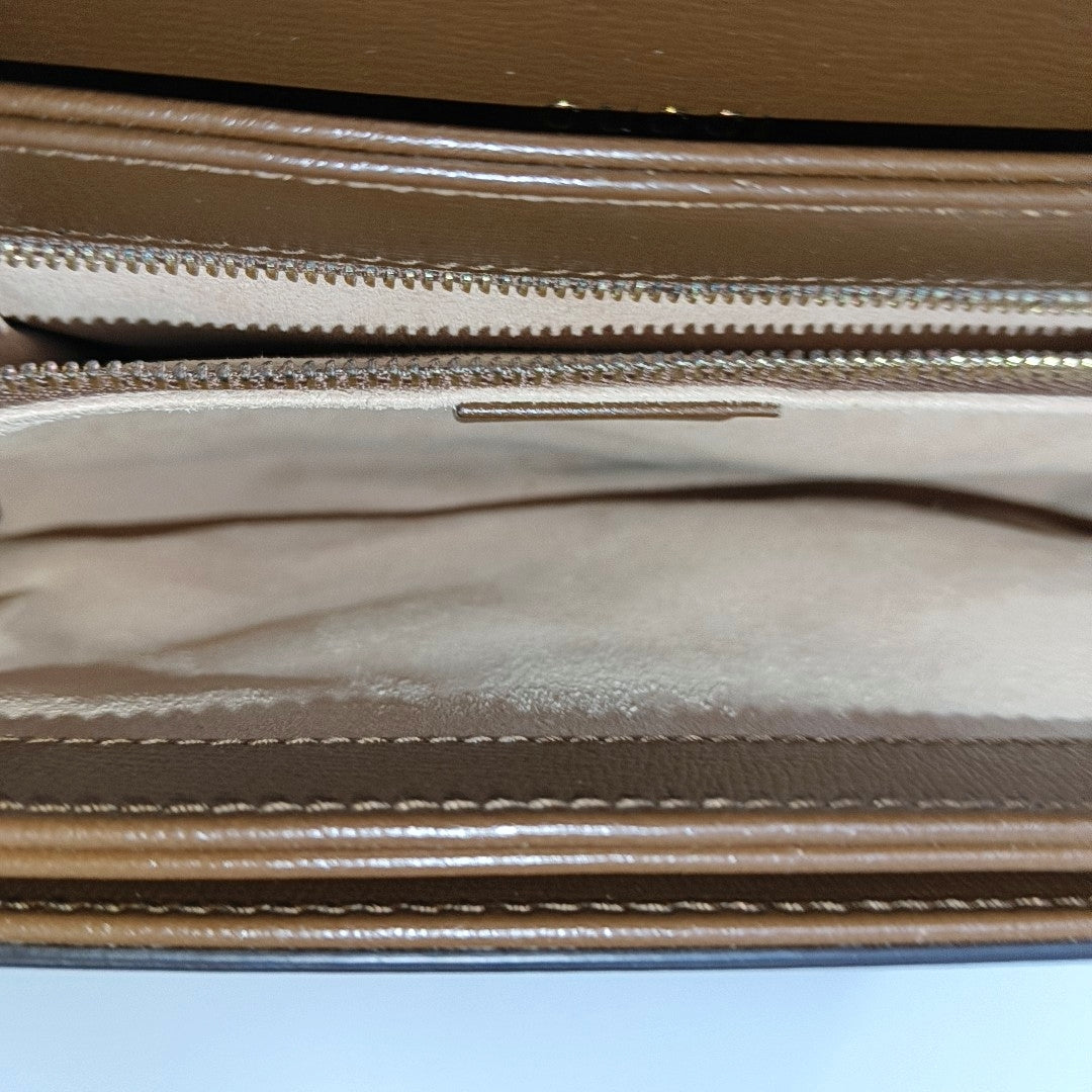 Horsebit 1955 Medium Monogram Coated Canvas Beige