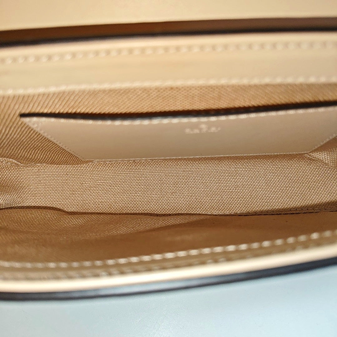 Monogram Calfskin Shoulder Bag Super Mini Beige