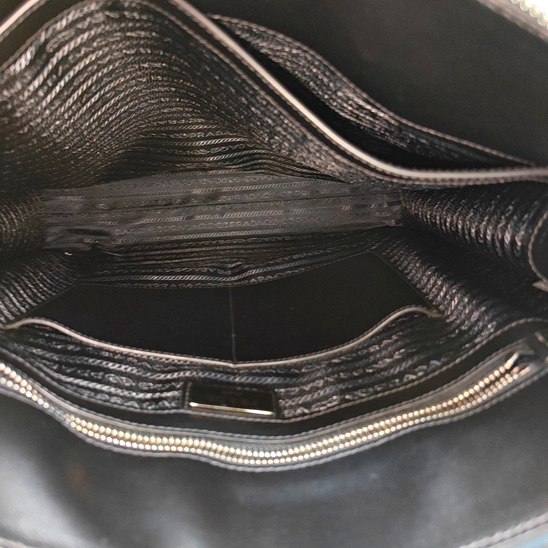 Saffiano Calfskin Top Handle Bag Blue