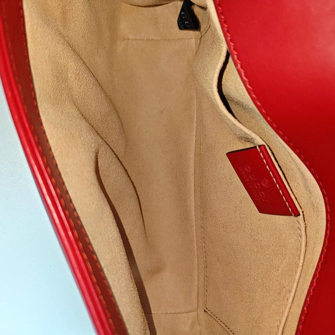 GG Marmont Small Quilted Calfskin Red