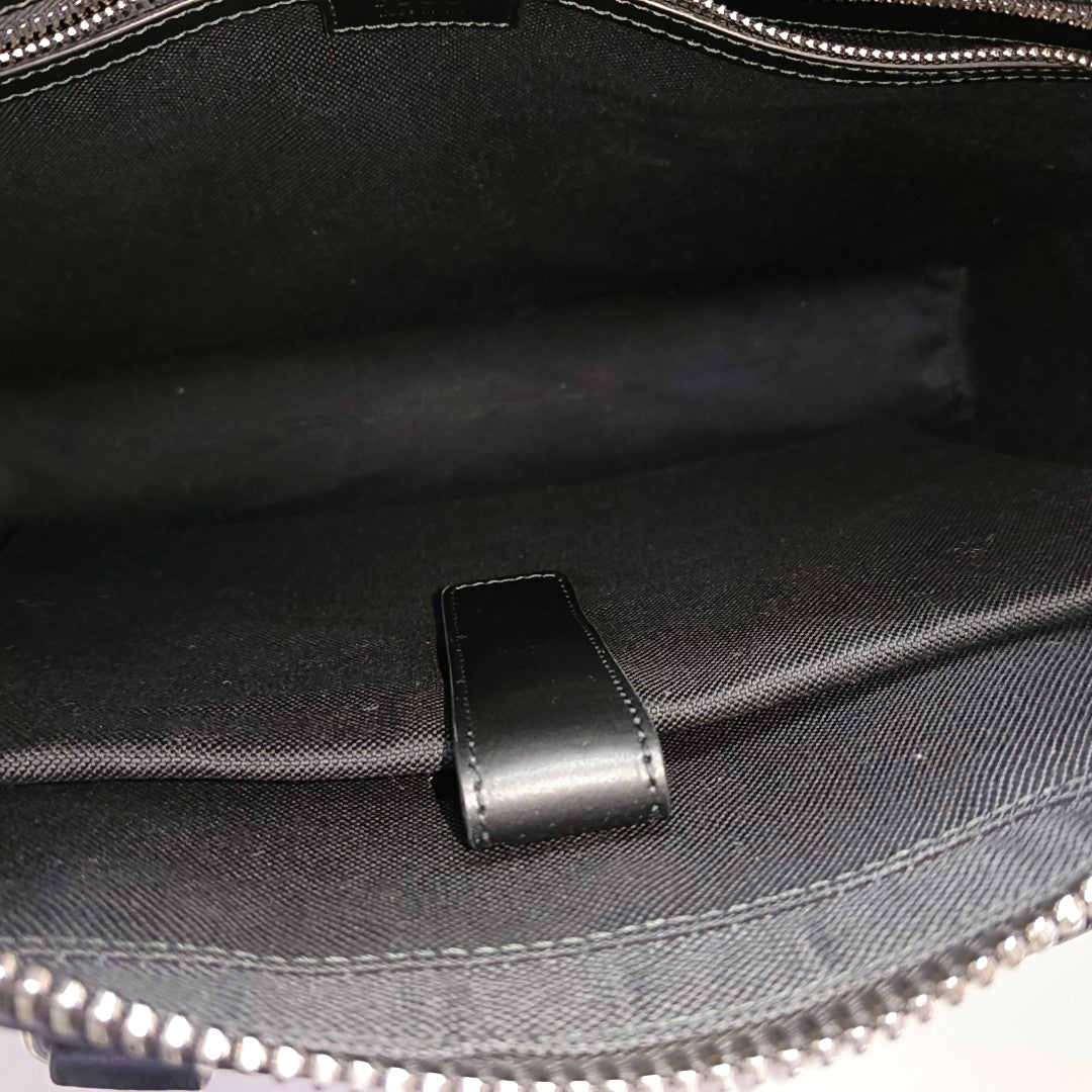 Monogram Coated Canvas Shoulder Bag Black
