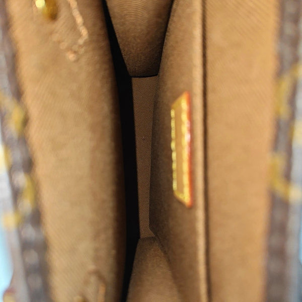 SAC PLAT Mini Monogram Coated Canvas Brown