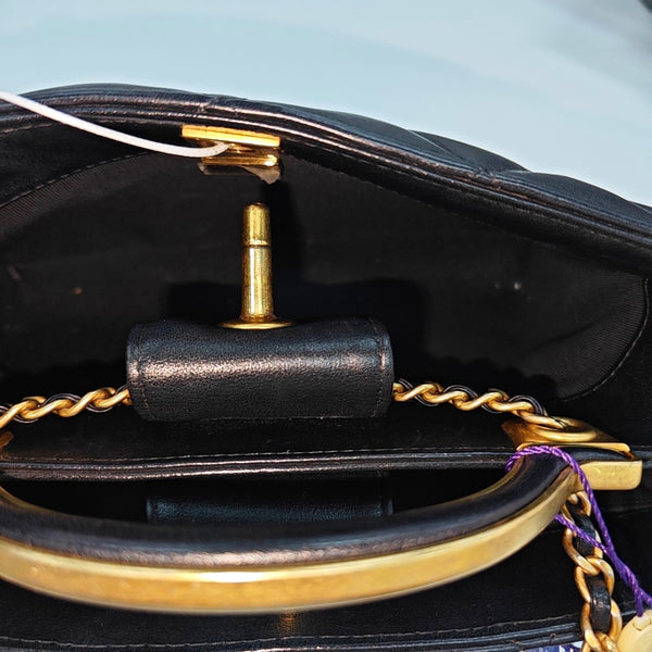 Quilted Lambskin Shoulder Bag Small Black