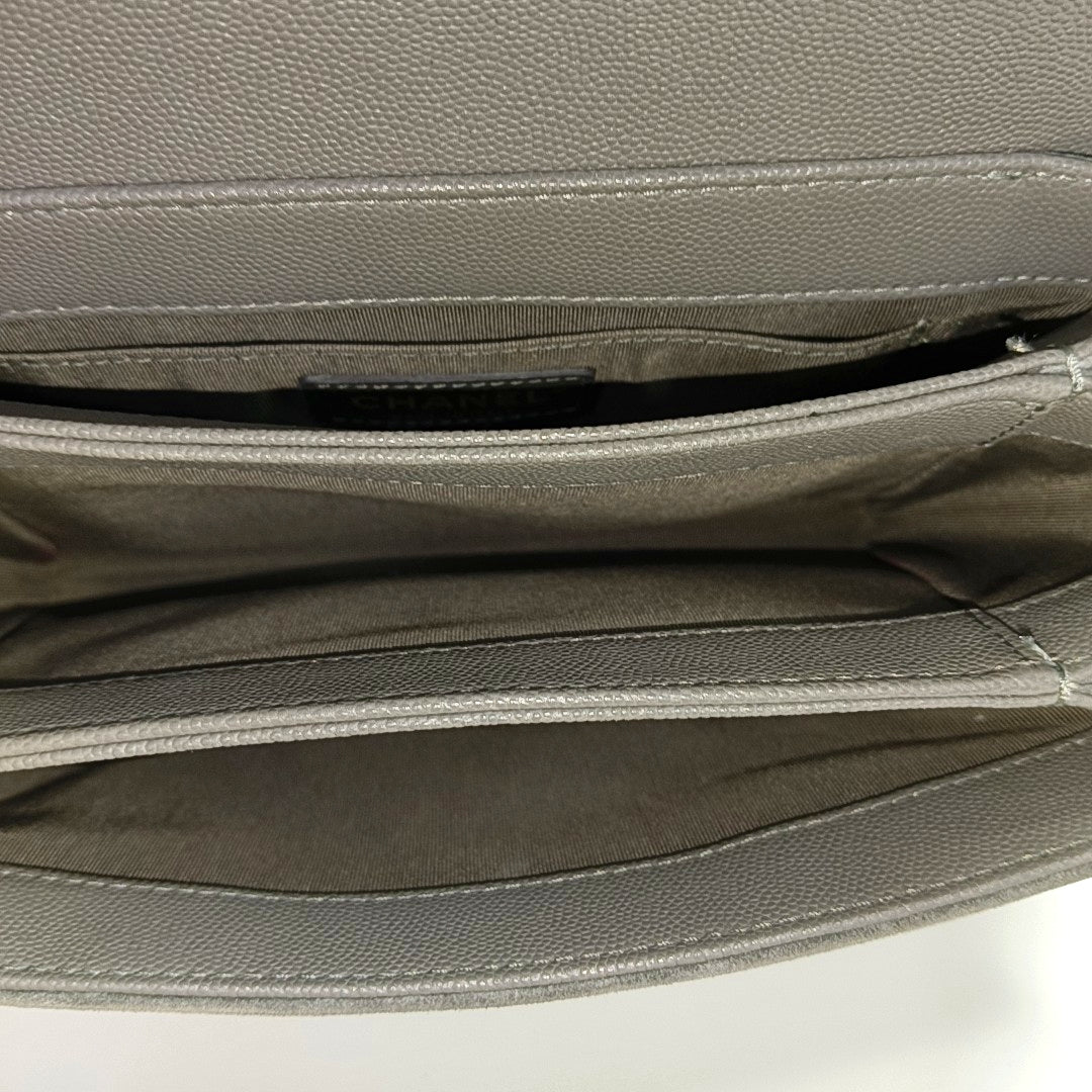 Quilted Grained Calfskin Gray