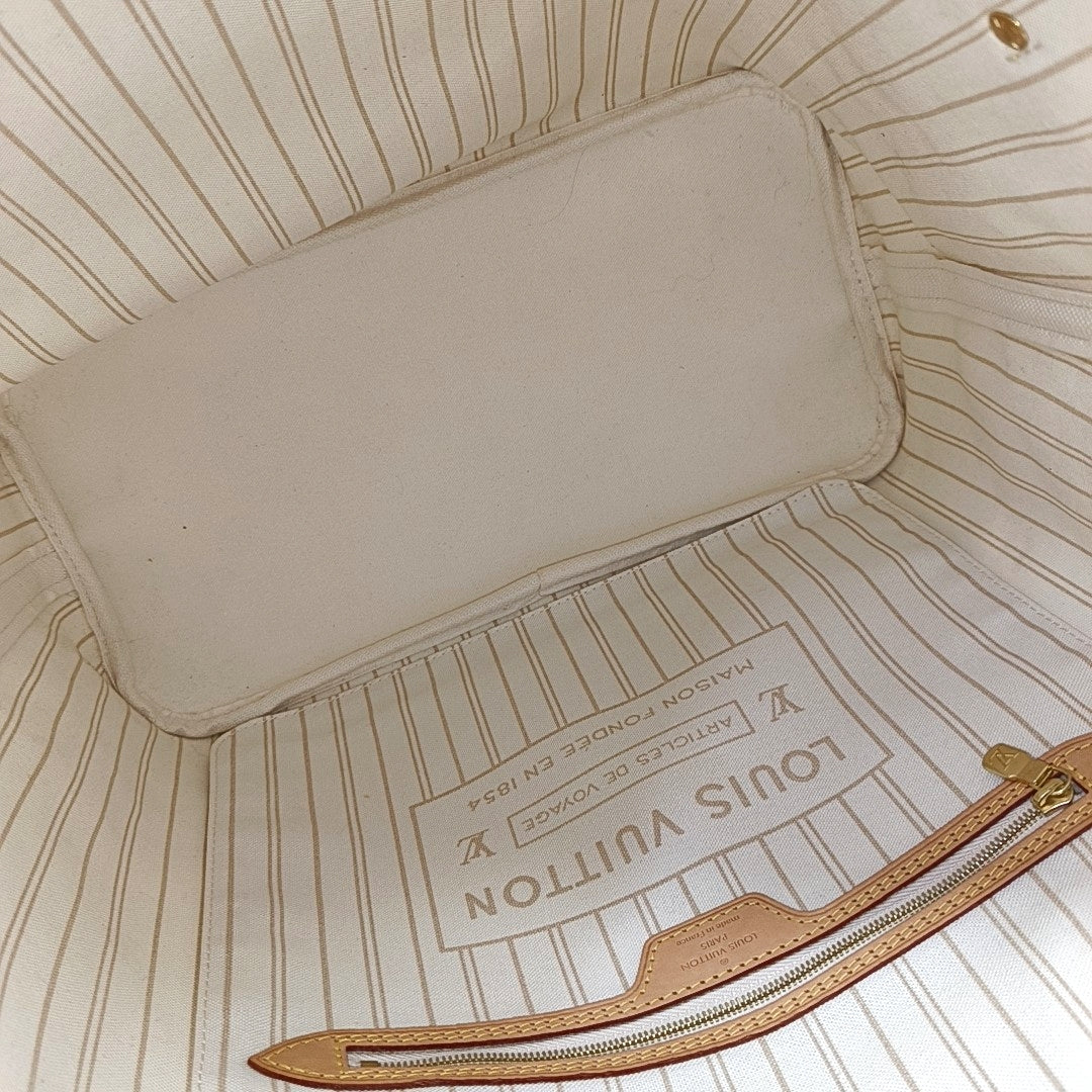NEVERFULL MM Damier Azur Coated Canvas White