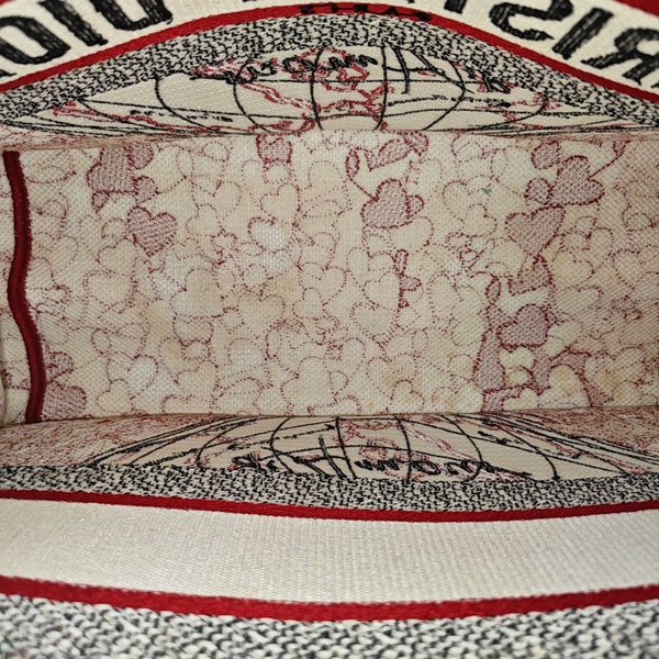 Book Tote Medium Fabric Red