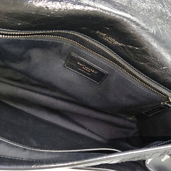 NIKI Medium Chevron Calfskin Black