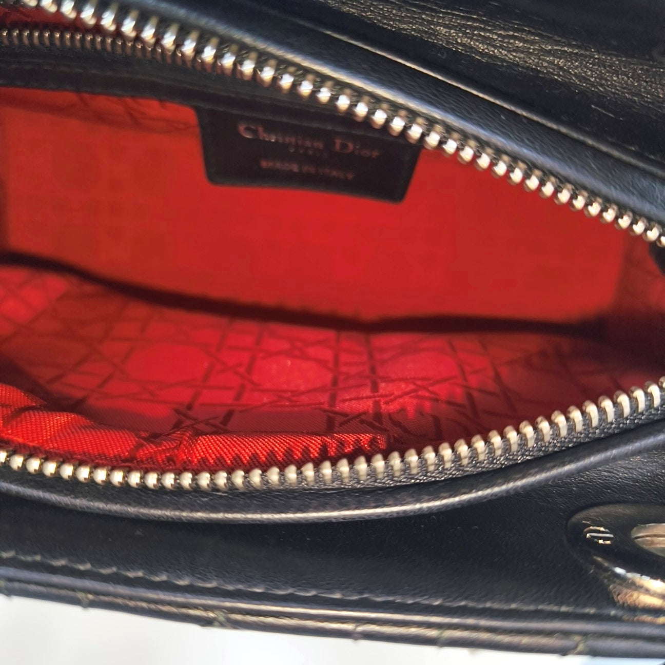 Lady Dior Medium Cannage Lambskin Black