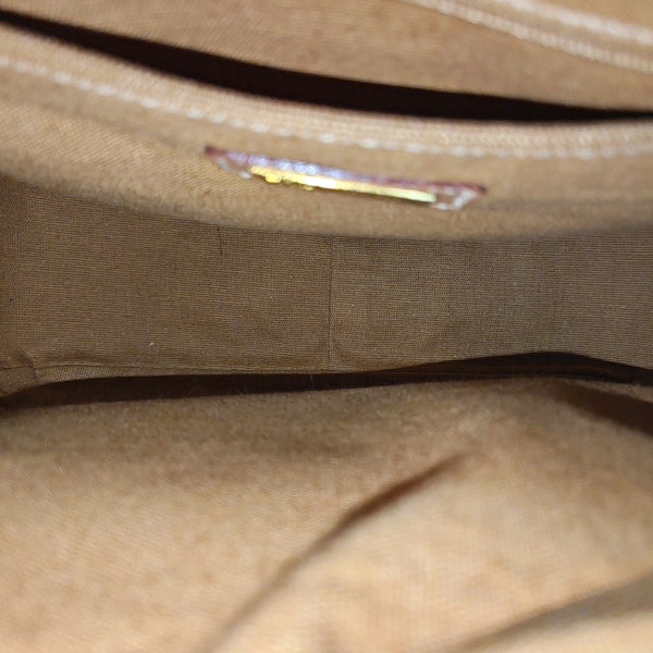 Coated Canvas Shoulder Bag Brown
