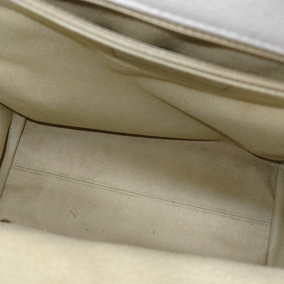 Quilted Grained Lambskin Shoulder Bag White