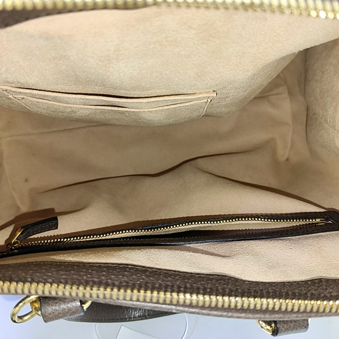 Ophidia Medium Monogram Coated Canvas Beige
