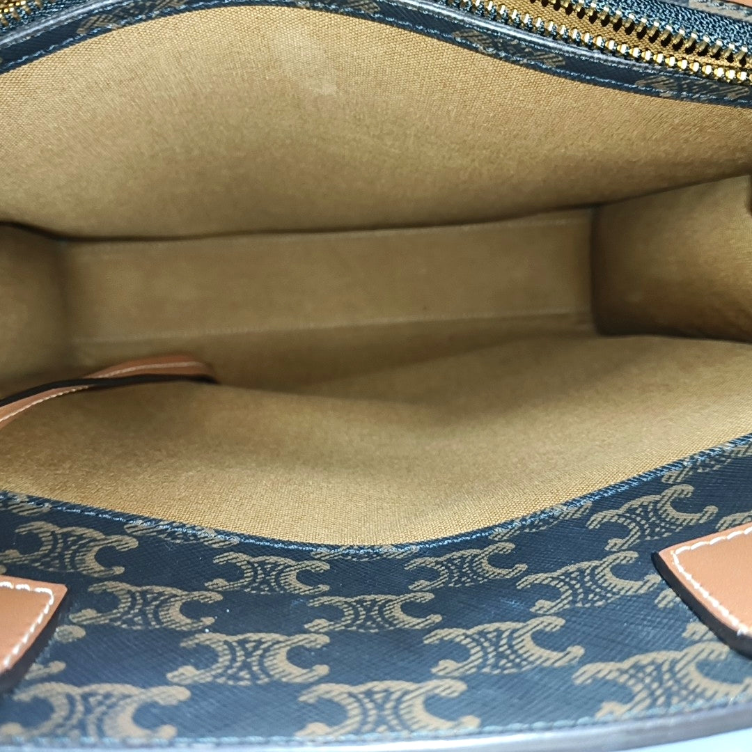 CABAS CELINE Small Coated Canvas Brown