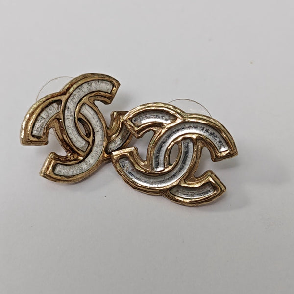 CC Logo Metal Clear Stud Earrings