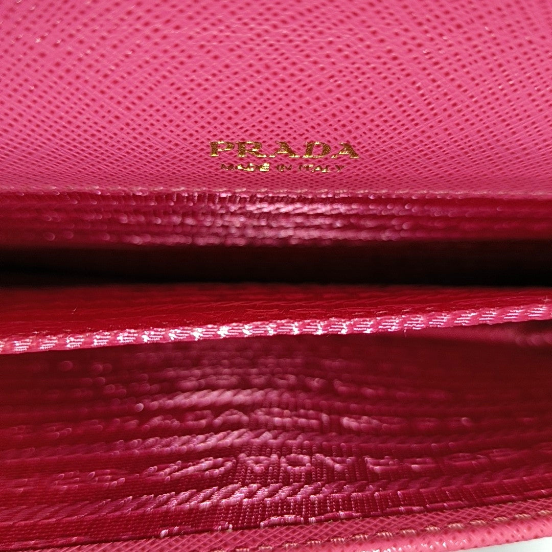 Saffiano Calfskin Shoulder Bag Mini Red