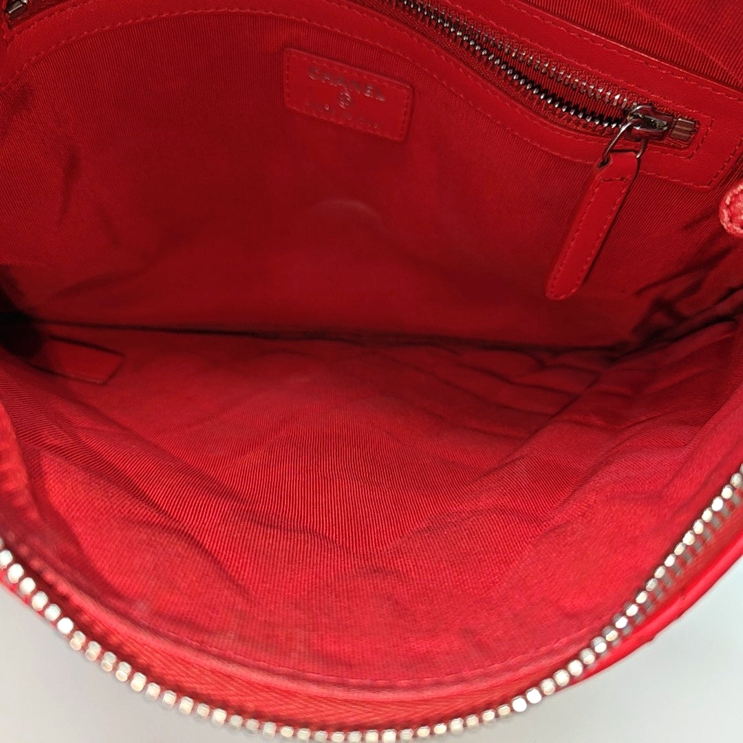 Quilted Lambskin Clutch Red