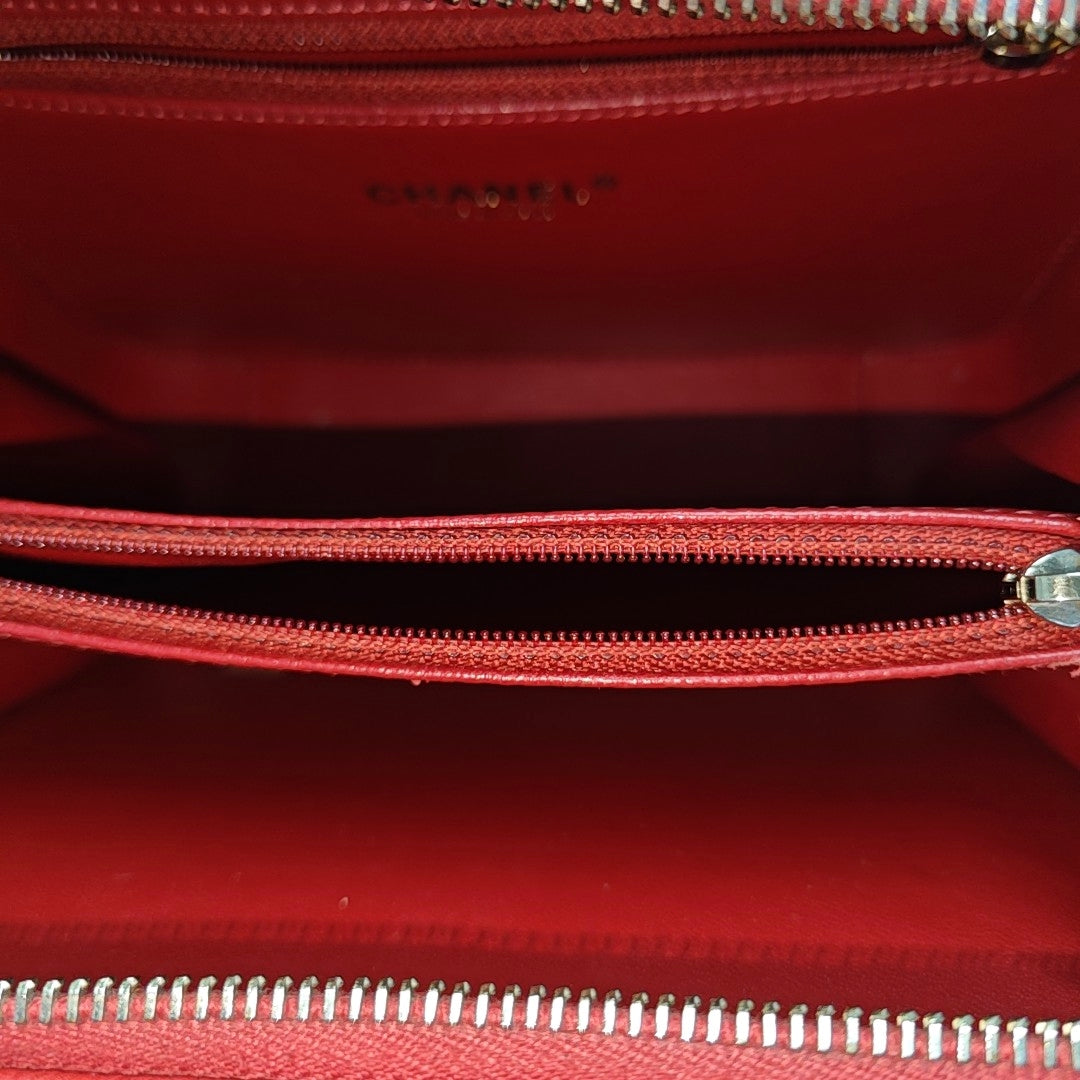 FILIGREE Medium Quilted Grained Calfskin Red
