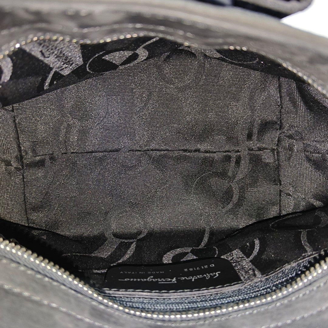 Suede Top Handle Bag Black
