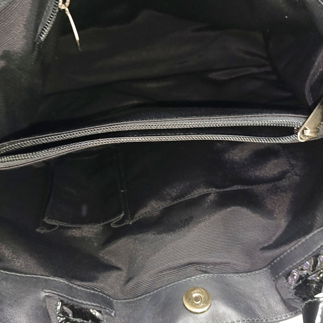Patent Leather Tote Bag Black