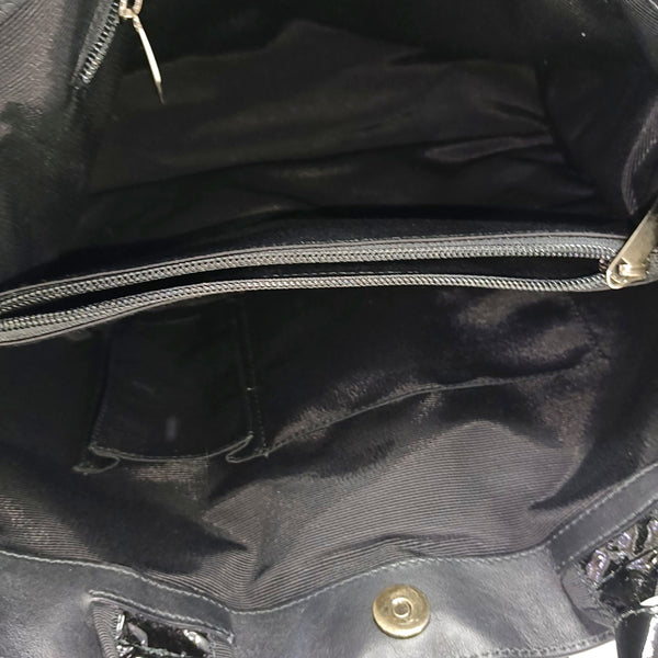 Patent Leather Tote Bag Black