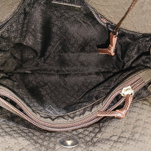 Quilted Canvas Tote Bag Brown