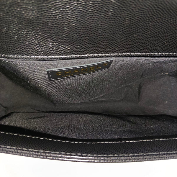 BOY CHANEL Medium Quilted Grained Calfskin Black