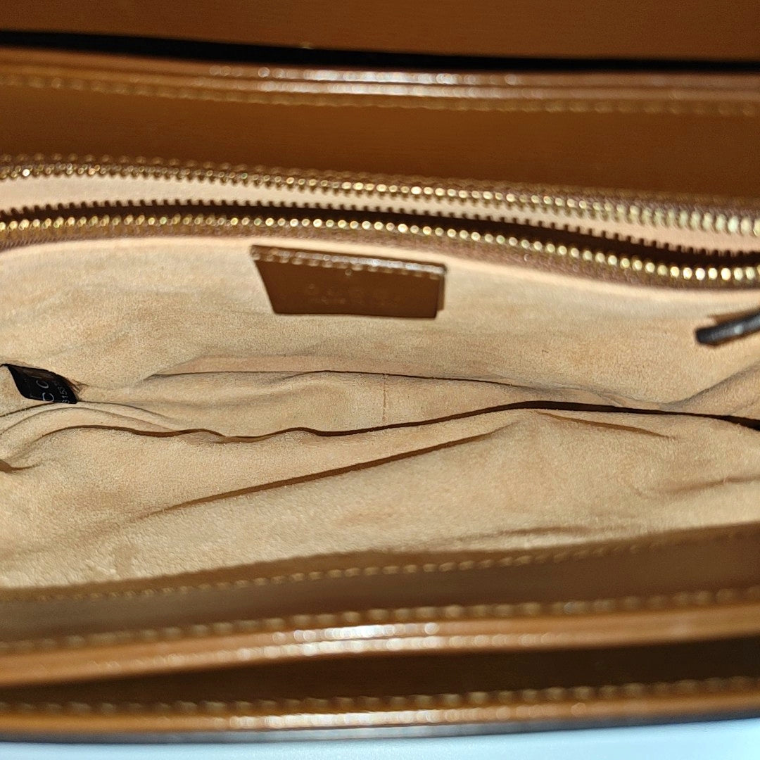 Horsebit 1955 Medium Monogram Coated Canvas Beige