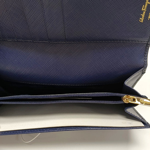 Ginny Calfskin Blue Wallet