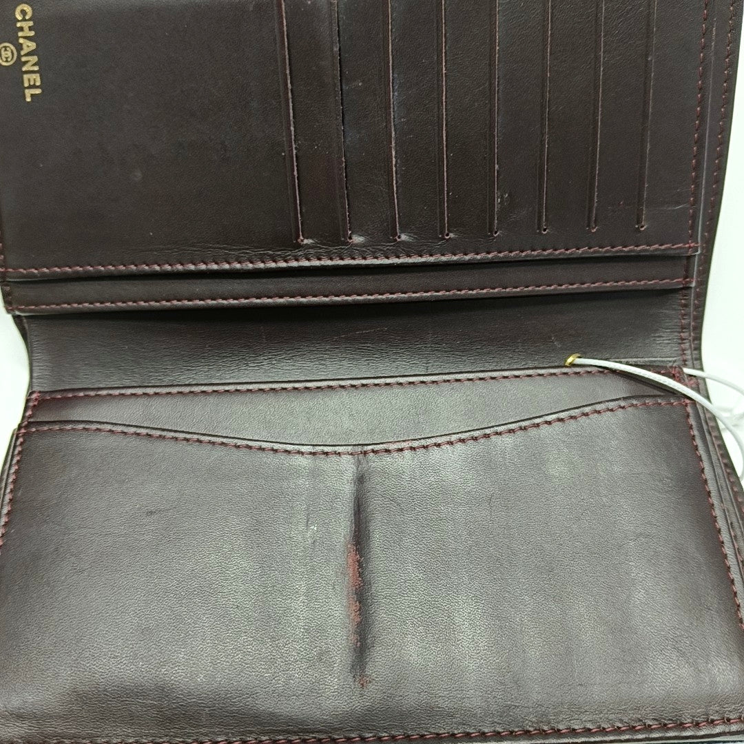 Quilted Grained Calfskin Wallet Black