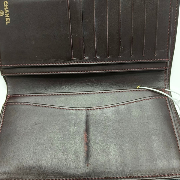 Quilted Grained Calfskin Wallet Black