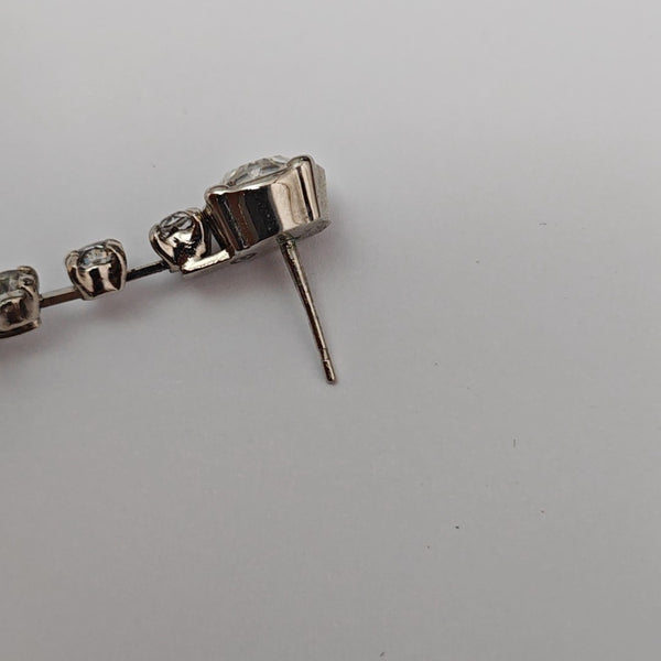 CC Logo Metal Silver Stud Earrings