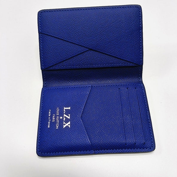 Monogram Coated Canvas Card Holder Mini Blue