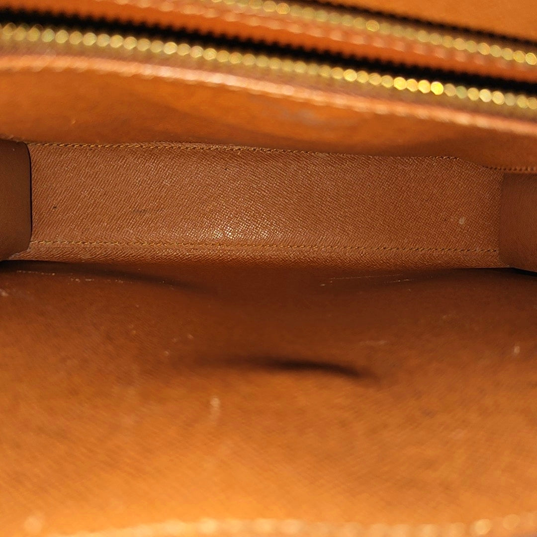 Coated Canvas Top Handle Bag Brown