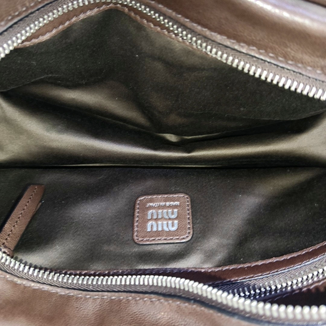 Lambskin Shoulder Bag Brown