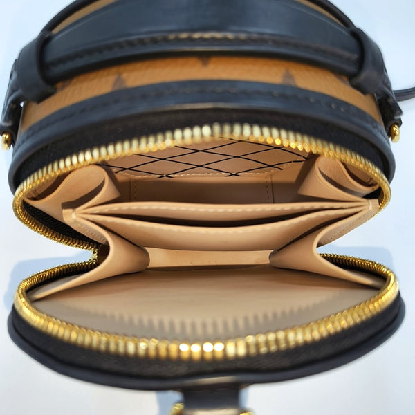 BOITE CHAPEAU Mini Monogram Coated Canvas Brown