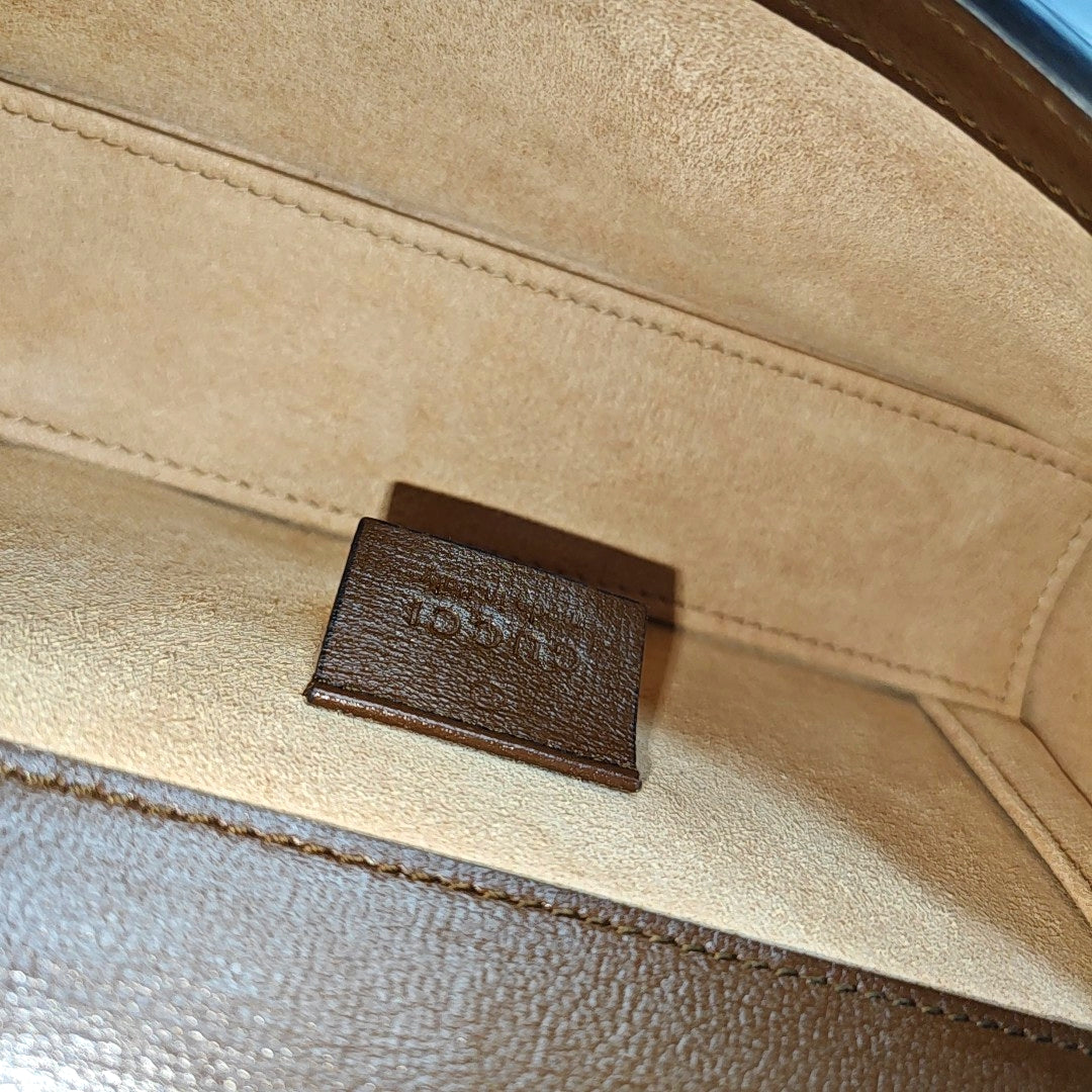 Horsebit 1955 Mini Monogram Coated Canvas Beige