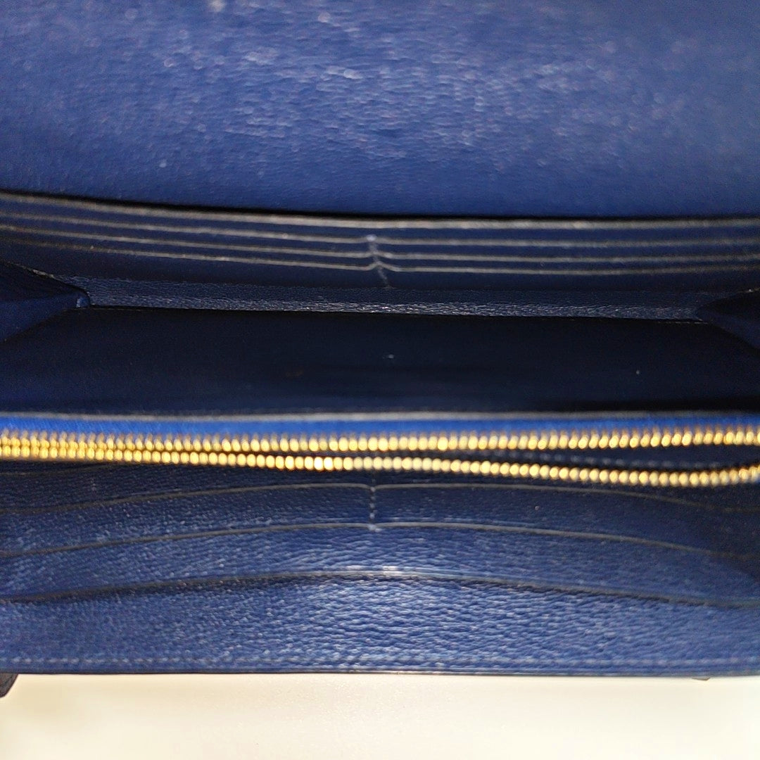 Kelly 20 Shiny Porosus Crocodile Blue Wallet