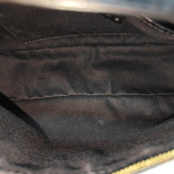 Coated Canvas Top Handle Bag Mini Black