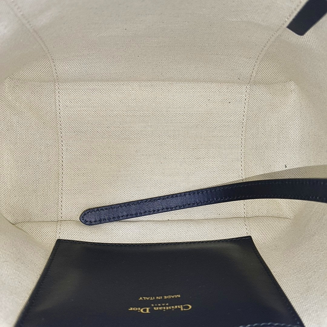 CD Signature Small Oblique Calfskin Blue