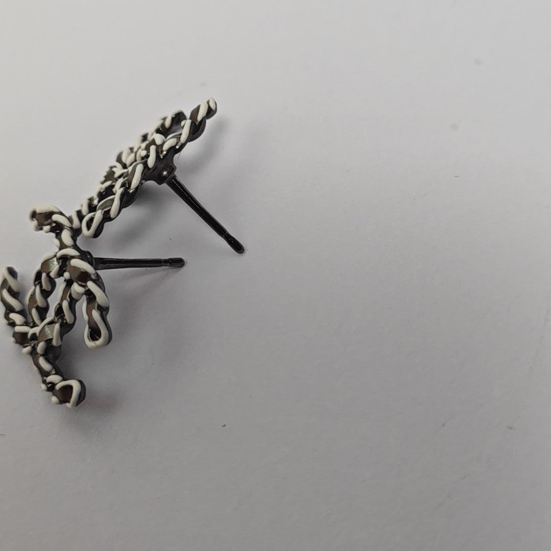 Metal Gray Stud Earrings