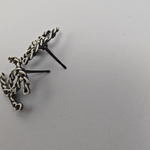 Metal Gray Stud Earrings