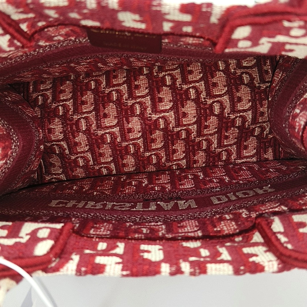 Book Tote Small Oblique Canvas Red