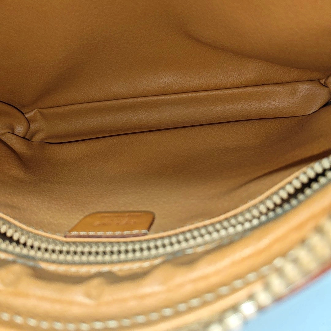 Authenticated pre-owned  MACADAM CLUTCHES Coated Canvas Brown - Clutch at Looply
