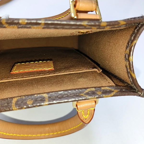SAC PLAT Mini Monogram Coated Canvas Brown